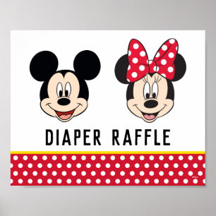 Mickey & Minnie Boy or Girl - Diaper Raffle Poster
