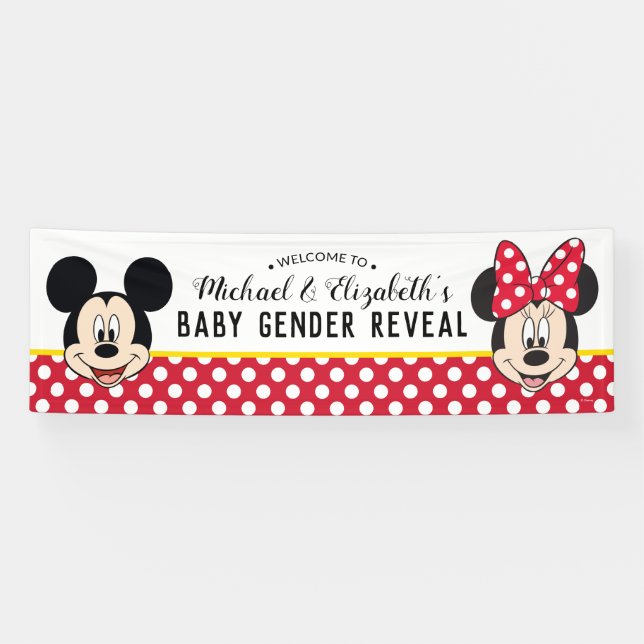 Mickey & Minnie | Boy or Girl - Gender Reveal Banner (Horizontal)