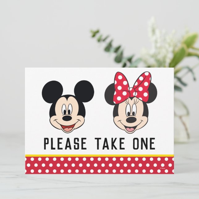Mickey & Minnie | Boy or Girl - Take a Treat Invitation (Standing Front)