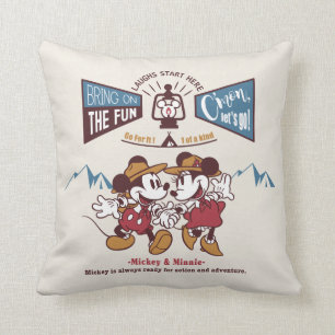 Mickey & Minnie   Bring on the Fun Throw Pillow