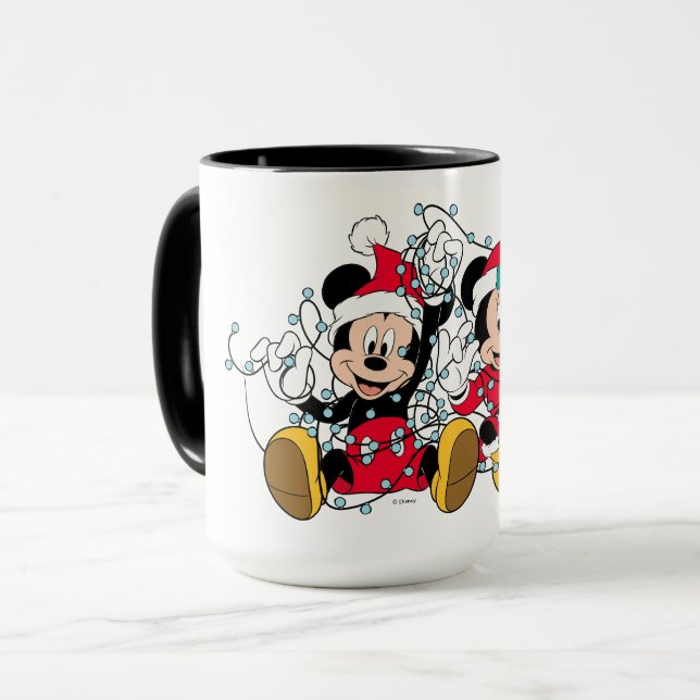 Mickey & Minnie |Christmas Lights Mug (Front Left)