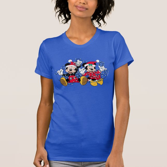 Mickey & Minnie |Christmas Lights T-Shirt (Front)