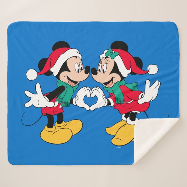 Mickey & Minnie | Christmas Love Sherpa Blanket (Front (Horizontal))