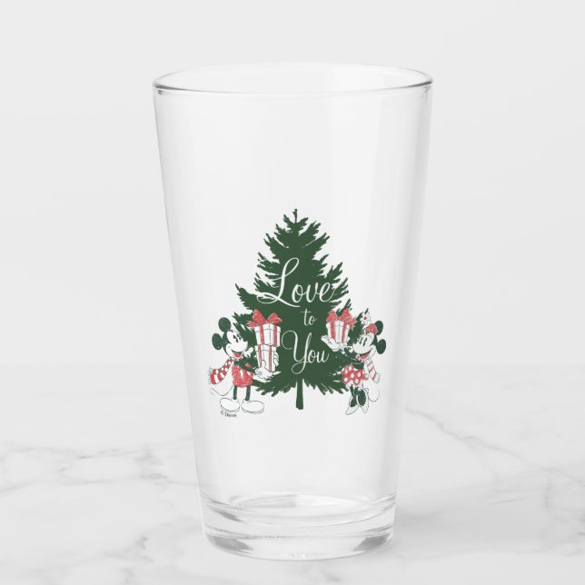 Mickey & Minnie | Christmas Love to You Glass (Front)