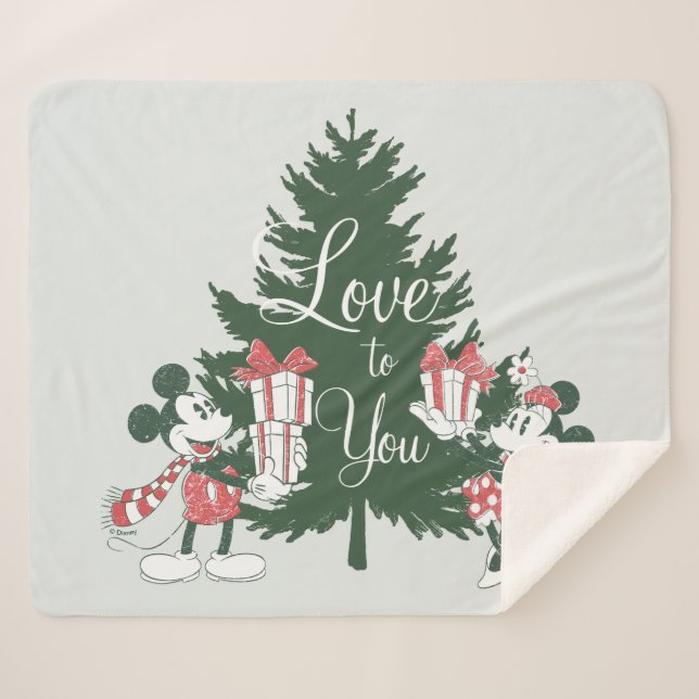 Mickey & Minnie | Christmas Love to You Sherpa Blanket (Front (Horizontal))