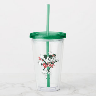 Mickey & Minnie Christmas Skating Noel Acrylic Tumbler