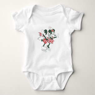 Mickey & Minnie   Christmas Skating Noel Baby Bodysuit