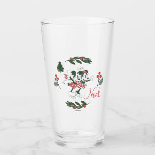 Mickey & Minnie   Christmas Skating Noel Glass