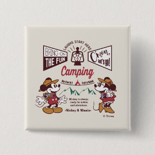 Mickey & Minnie C'mon Let's Go! 2 Inch Square Button