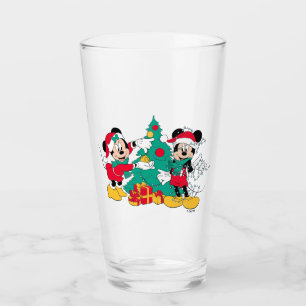 Mickey & Minnie Decorate the Christmas Tree Glass