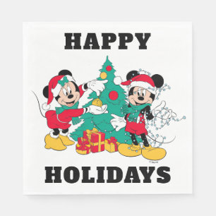 Mickey & Minnie Decorate the Christmas Tree Napkin