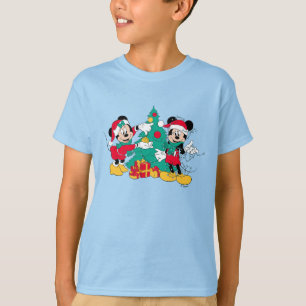 Mickey & Minnie Decorate the Christmas Tree T-Shirt