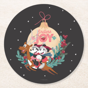 Mickey & Minnie   Endless Joy Round Paper Coaster