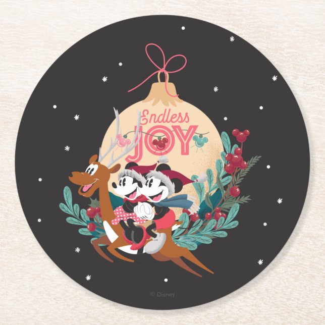 Mickey & Minnie | Endless Joy Round Paper Coaster (Front)