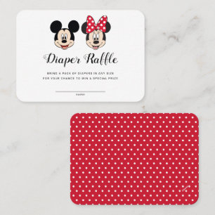 Mickey & Minnie   Gender Reveal Diaper Raffle Place Card