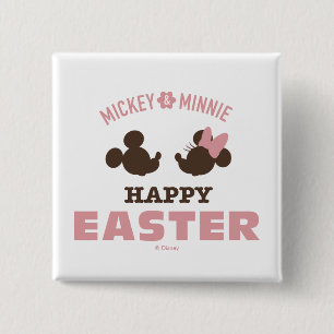Mickey & Minnie   Happy Easter 2 Inch Square Button