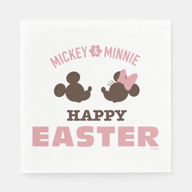 Mickey & Minnie | Happy Easter Napkin (Front)
