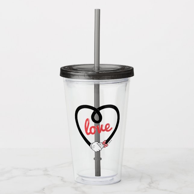 Mickey & Minnie | Heart Love Acrylic Tumbler (Front)