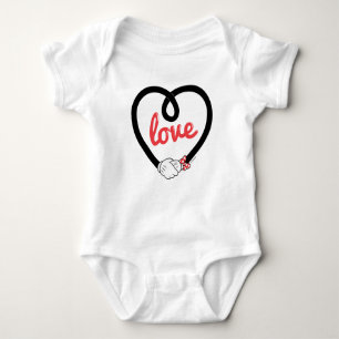 Mickey & Minnie   Heart Love Baby Bodysuit
