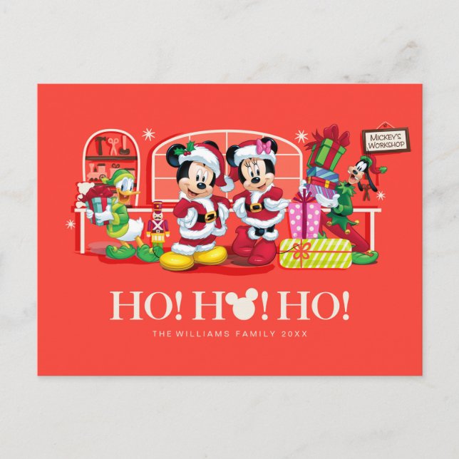 Mickey & Minnie | Ho Ho Ho Holiday Postcard (Front)