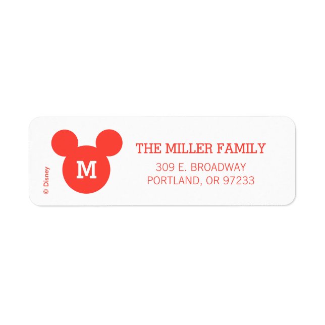 Mickey & Minnie | Ho Ho Ho Red Icon with Monogram (Front)