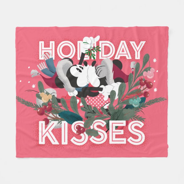 Mickey & Minnie | Holiday Kisses Fleece Blanket (Front (Horizontal))