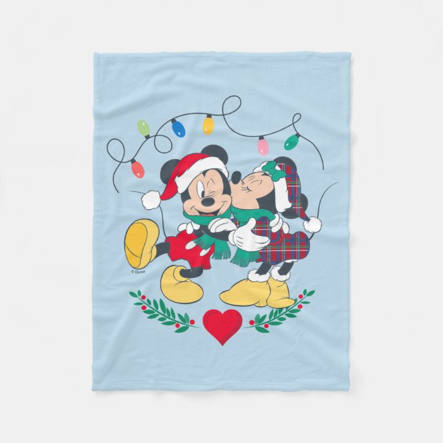 Mickey & Minnie | Holiday Kisses Fleece Blanket (Front)