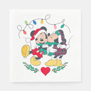 Mickey & Minnie Holiday Kisses Napkin