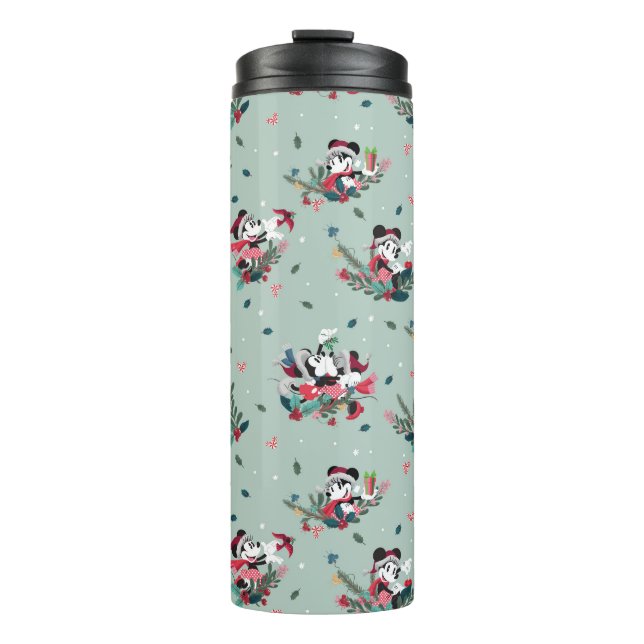 Mickey & Minnie | Holiday Kisses Pattern Thermal Tumbler (Front)