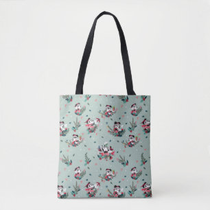 Mickey & Minnie Holiday Kisses Pattern Tote Bag