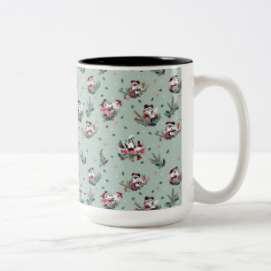 Mickey & Minnie   Holiday Kisses Pattern Two-Tone Coffee Mug