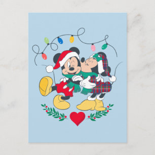 Mickey & Minnie   Holiday Kisses Postcard