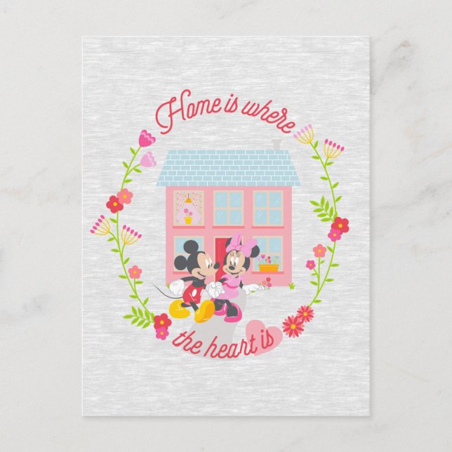 Mickey & Minnie | Home Is Where The Heart Is Postcard (Front)