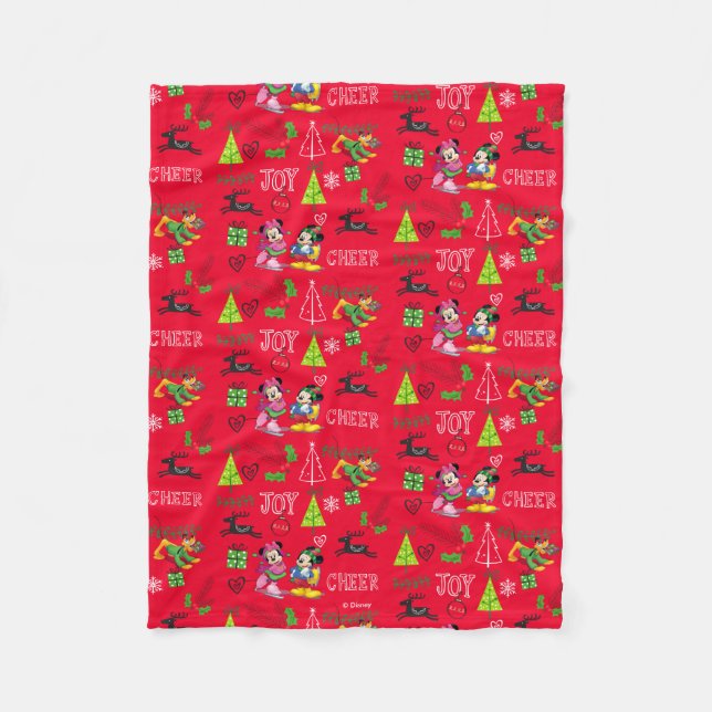Mickey & Minnie Ice Skating Fleece Blanket (Front)