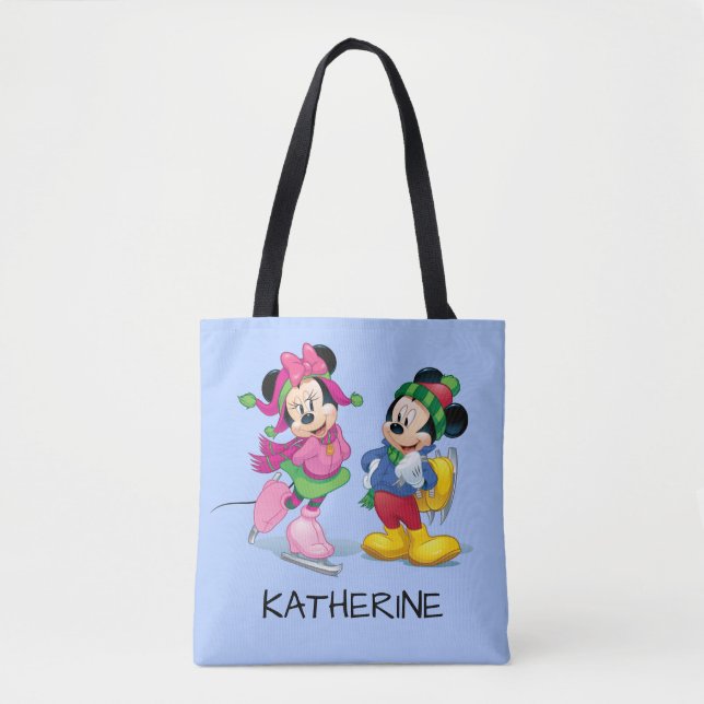 Mickey & Minnie Ice Skating Tote Bag (Front)