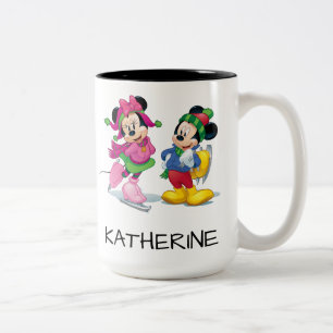 Mickey & Minnie Ice Skating Two-Tone Coffee Mug