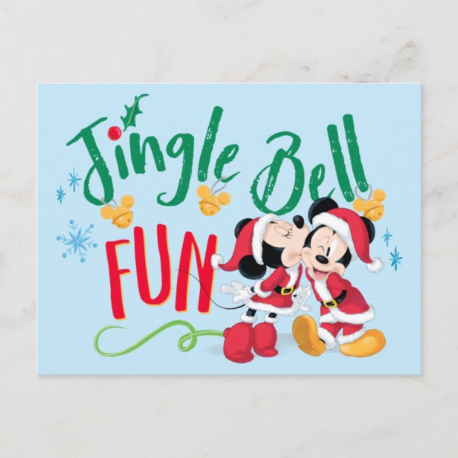Mickey & Minnie | Jingle Bell Fun Postcard (Front)