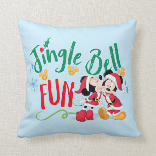 Mickey & Minnie   Jingle Bell Fun Throw Pillow