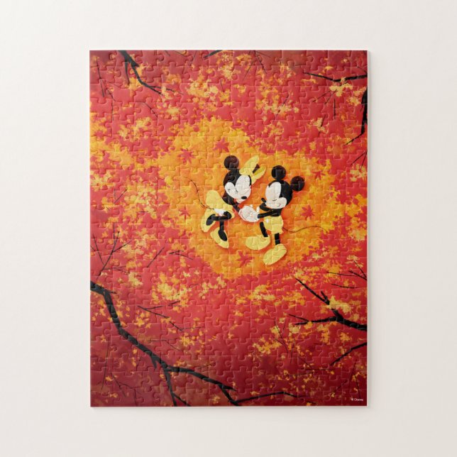Mickey & Minnie Love Fall Jigsaw Puzzle (Vertical)