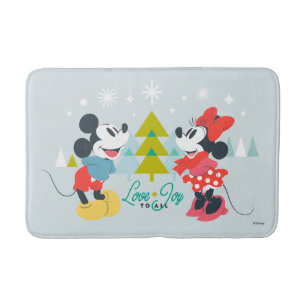 Mickey & Minnie    Love & Joy To All Bath Mat