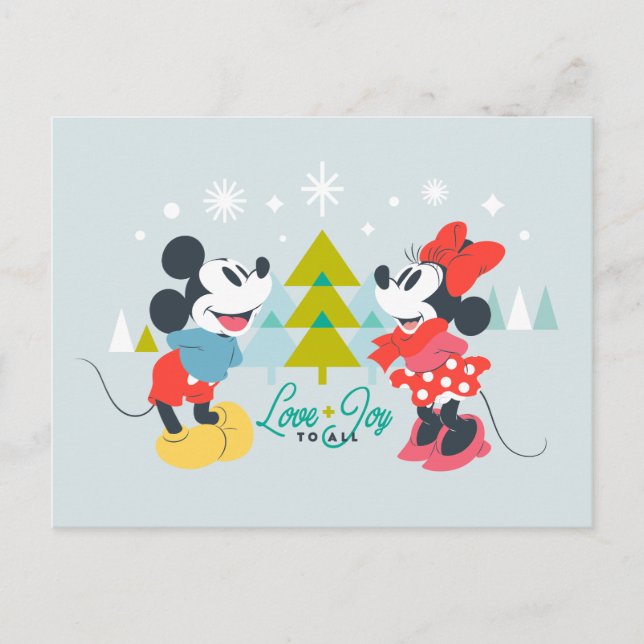 Mickey & Minnie |  Love & Joy To All Postcard (Front)