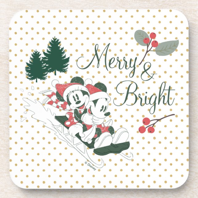 Mickey & Minnie | Merry & Bright Coaster (Front)