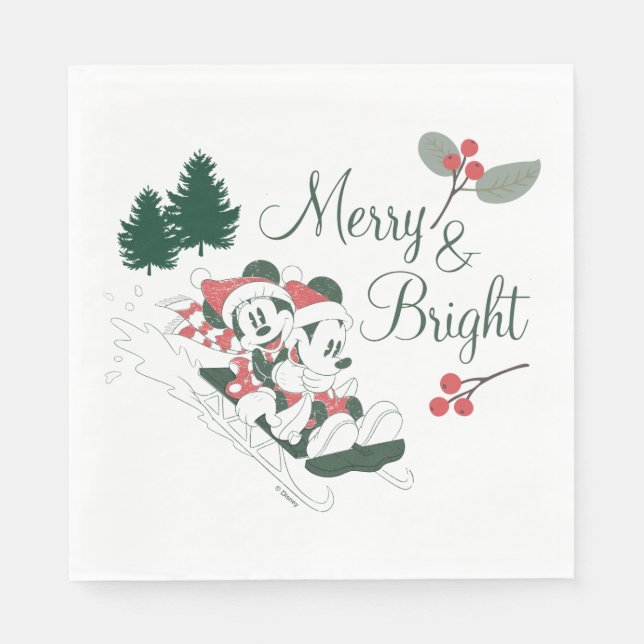 Mickey & Minnie | Merry & Bright Napkin (Front)