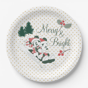 Mickey & Minnie Merry & Bright Paper Plate