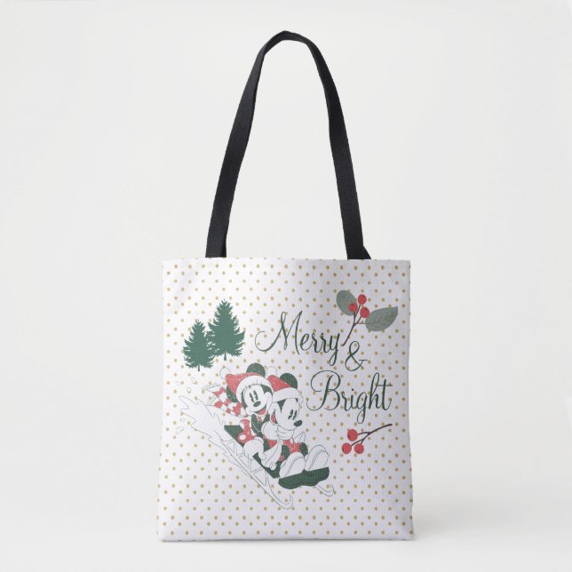 Mickey & Minnie | Merry & Bright Tote Bag (Front)