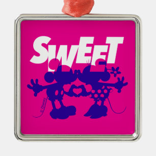 Mickey & Minnie Mouse  Sweet! Valentine's Day Metal Ornament