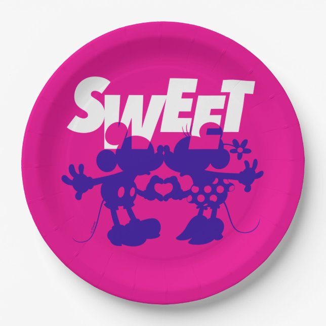 Mickey & Minnie Mouse| Sweet! Valentine's Day Paper Plate (Front)