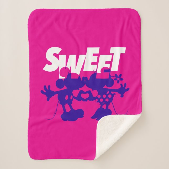 Mickey & Minnie Mouse| Sweet! Valentine's Day Sherpa Blanket (Front)