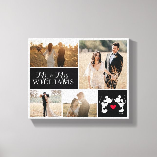 Mickey &  Minnie Mr. & Mrs. Wedding Photo Collage Canvas Print (Front)