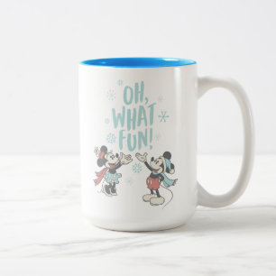 Mickey & Minnie   Oh What Fun! Two-Tone Coffee Mug